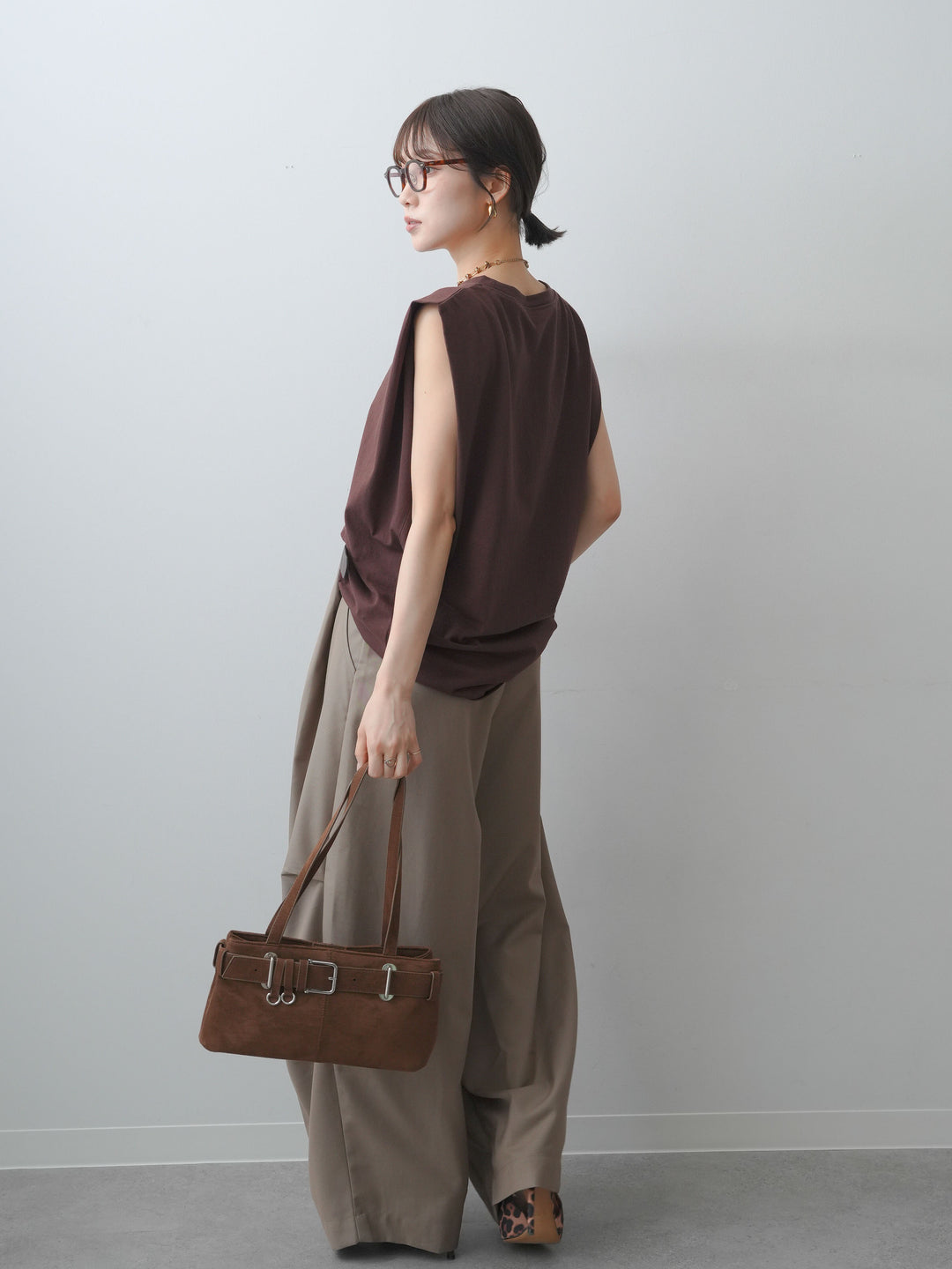[SET]ヴィンテージロゴドロストTEE+ショルダータックノースリーブオーバーTEE(2set)