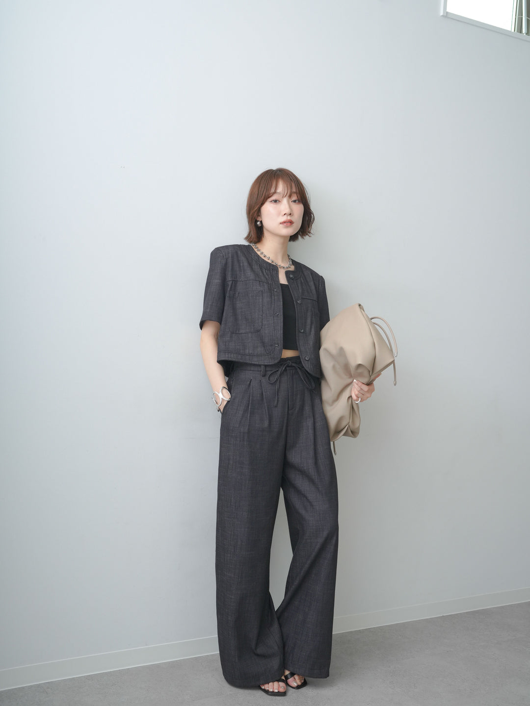 【套裝】雙口袋半短外套 + 可選配件套裝（2 套）