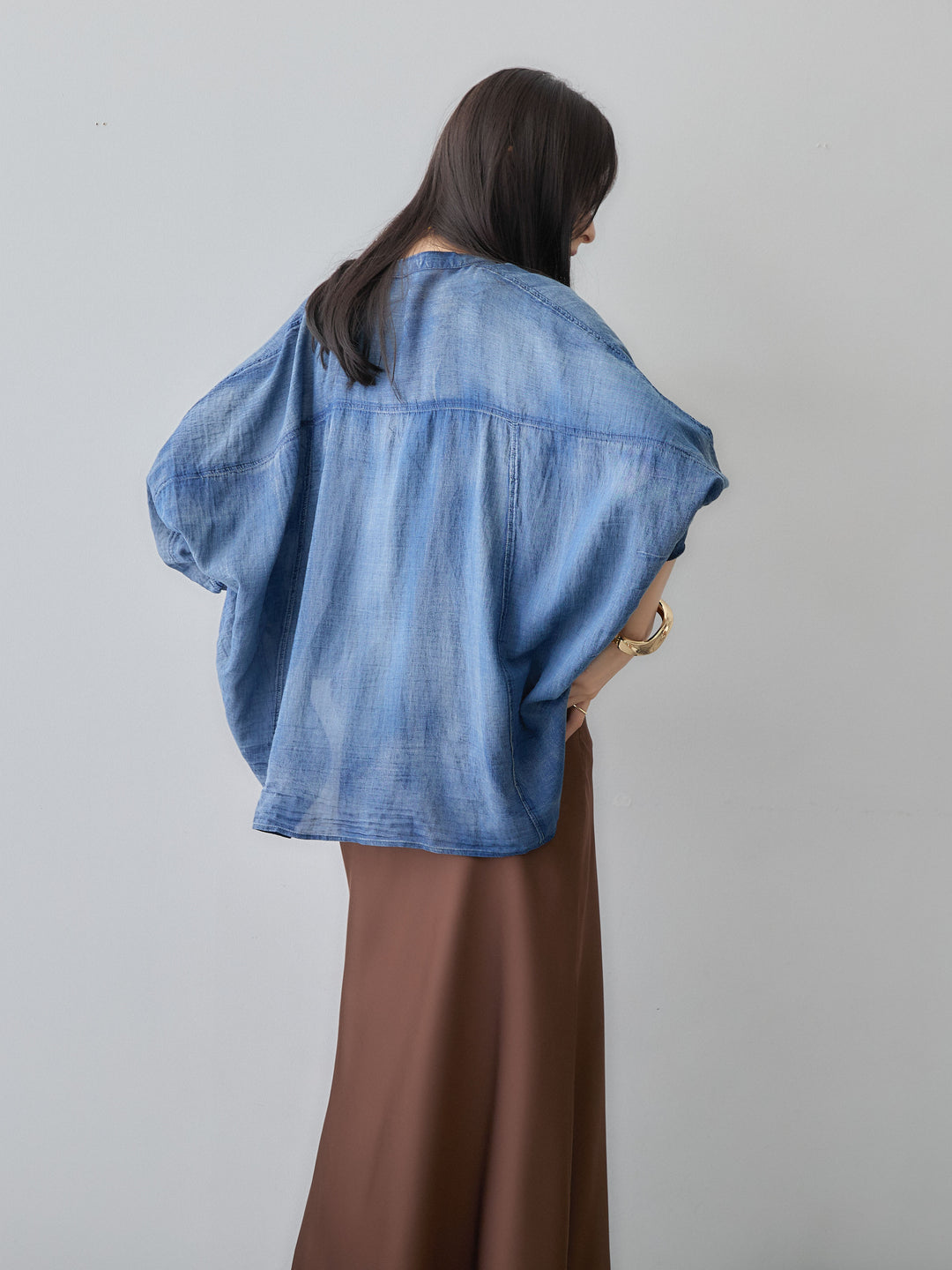 【套裝】透明蝙蝠袖牛仔襯衫 + 配件套裝（2 套可選）