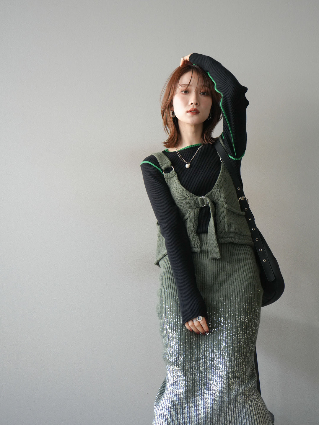 [予約]ニットビスチェ/ashgreen