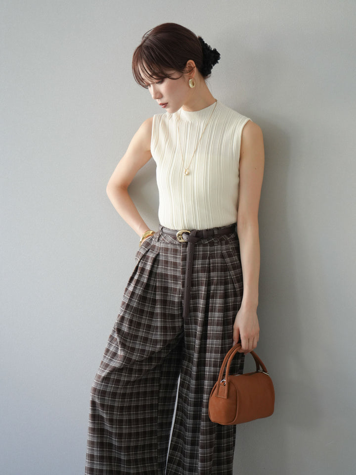 [予約]スリーブレスランダムリブニットトップス/アイボリー