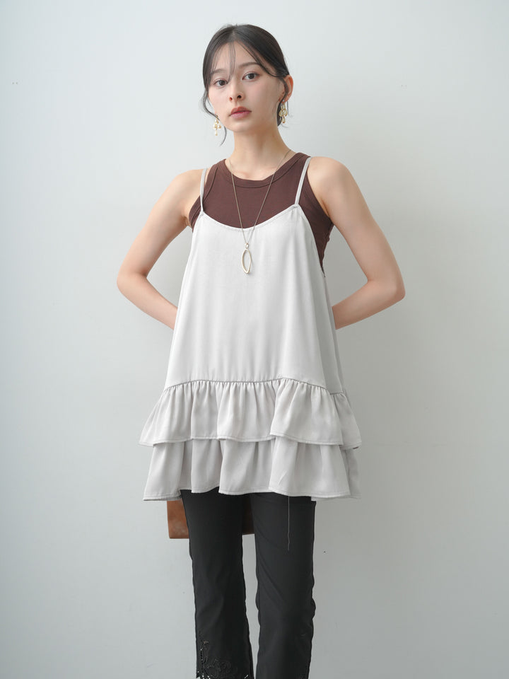 【套裝】緞面多層吊帶背心 + 可選配件套裝（2 套）