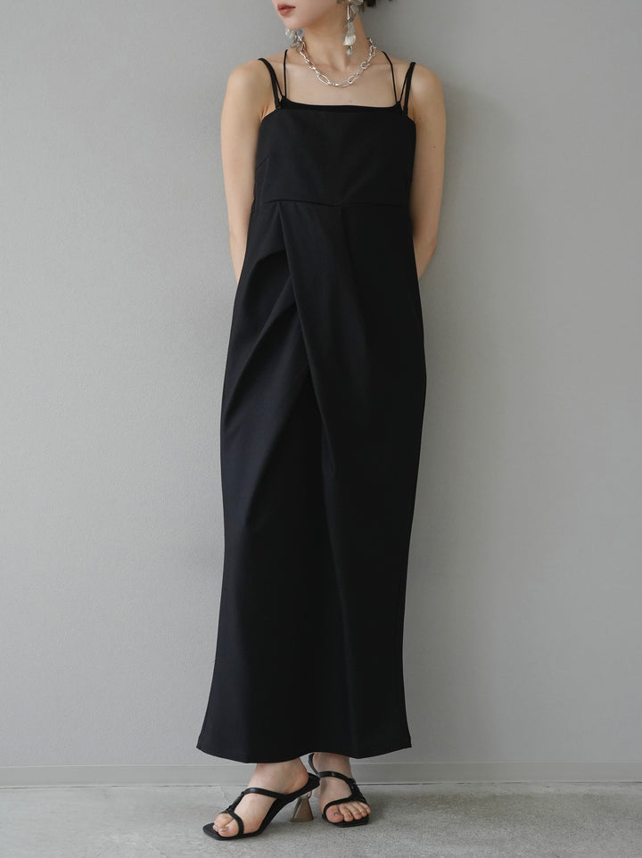 [Pre-order] 2WAY Draped Camisole Dress/Black