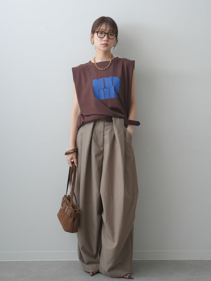 [SET]ヴィンテージロゴドロストTEE+ショルダータックノースリーブオーバーTEE(2set)