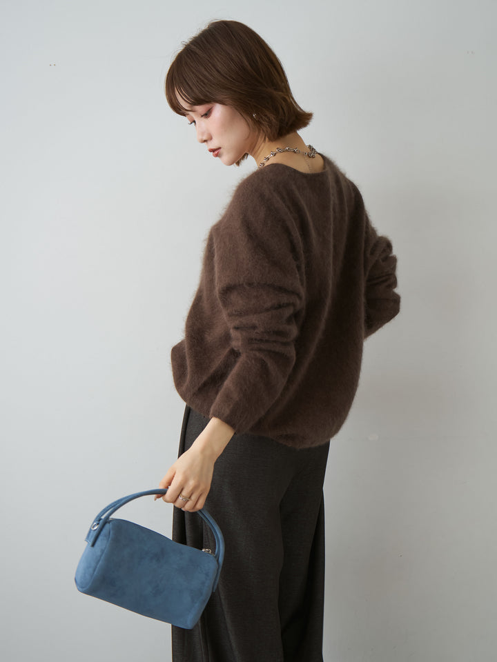 [SET]カシミア混フェザータッチVネックニットトップス+選べるアクセセット(2set)