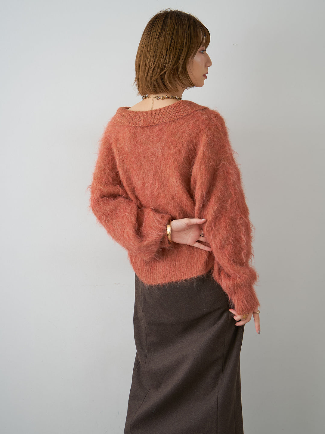 [SET]ヘンリーシャギーニットトップス+ヘンリーシャギーニットトップス(2set)