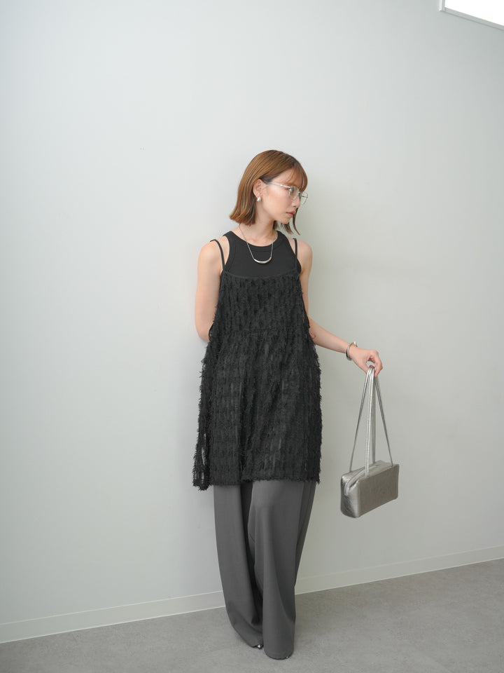 [予約]フェザージャガードキャミチュニック/black