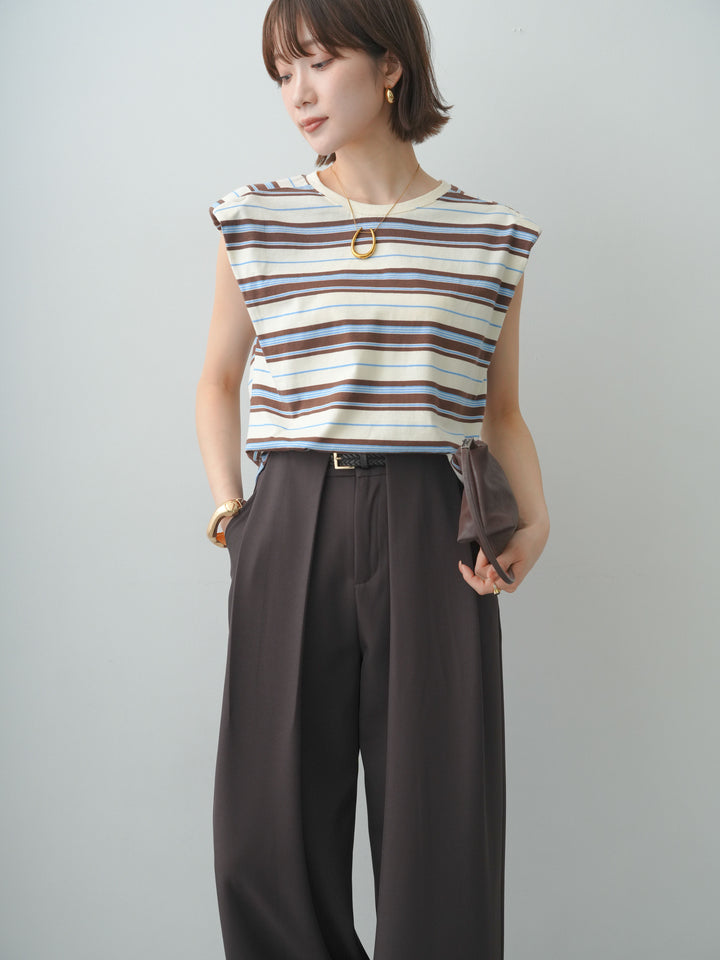 [SET]ショルダーパッドフレンチTEE+選べるアクセセット(2set)