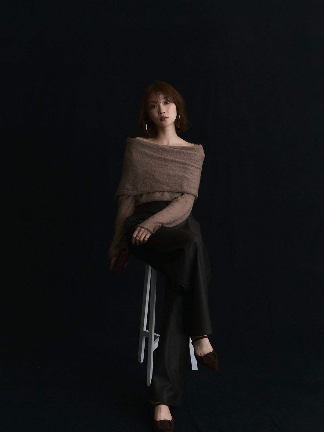 【Allure】[SET]オフショルシアーニットプルオーバー+オフショルシアーニットプルオーバー(2set)