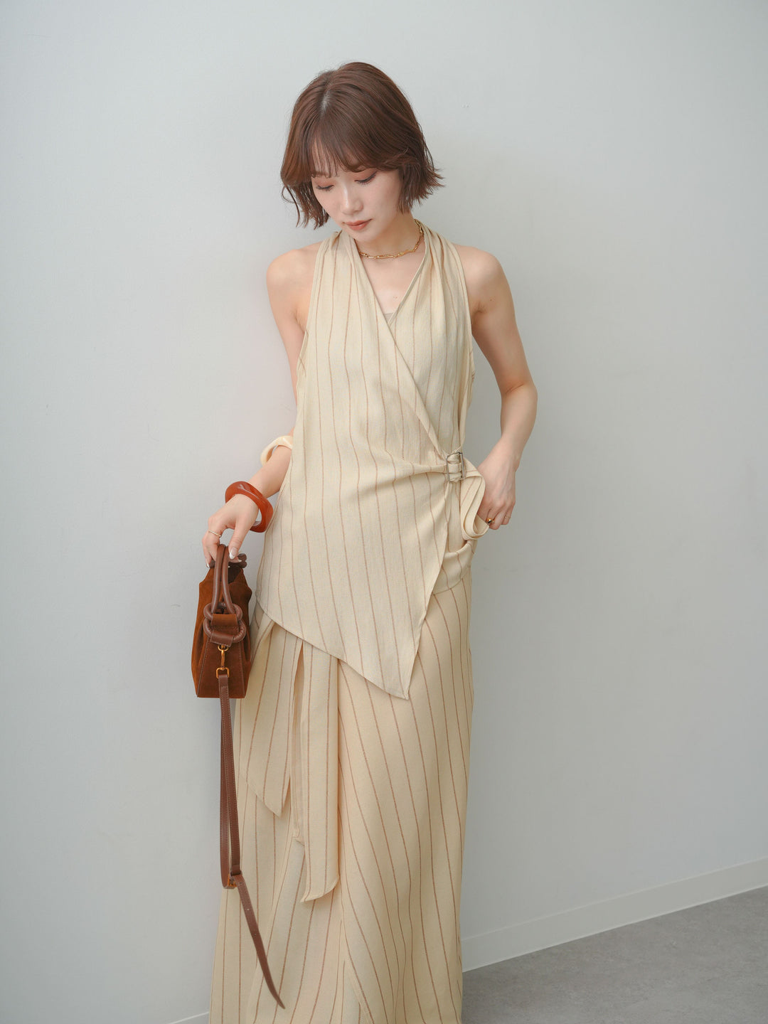[SET]ストライプカシュクールジレ+ストライプカシュクールジレ(2set)