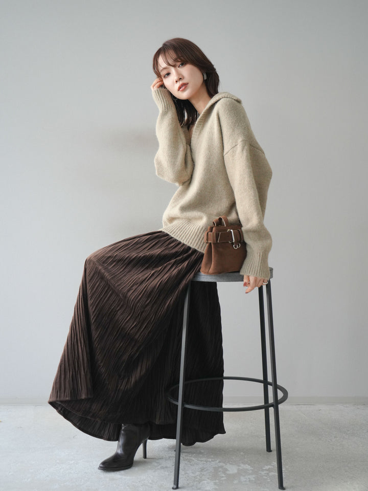 [SET]スキッパーニットプルオーバー+選べるアクセセット(2set)