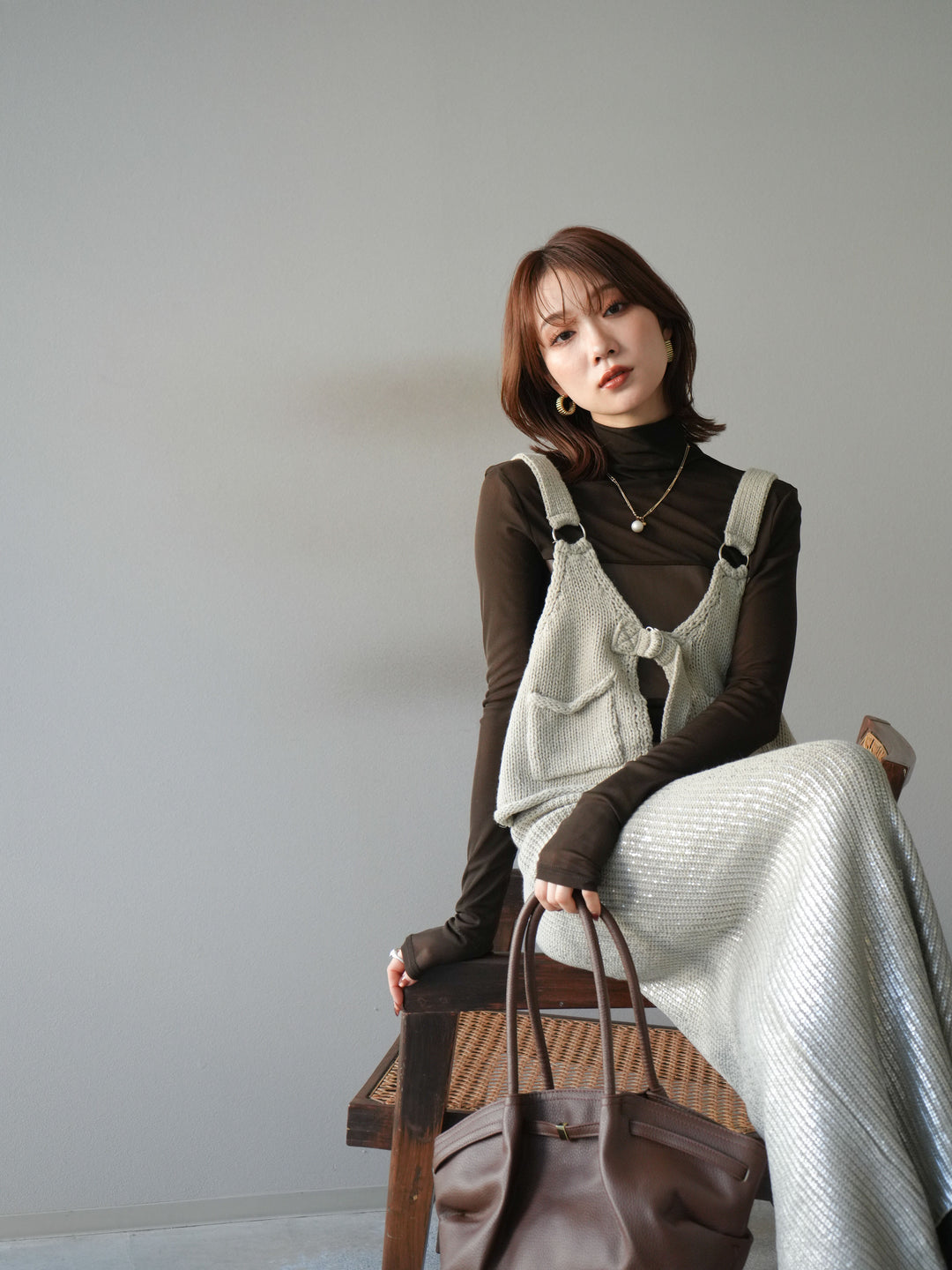 [予約]ニットビスチェ/lightgray