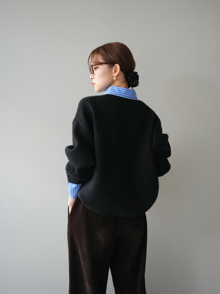 [予約]2WAY襟ニットプルオーバー/black