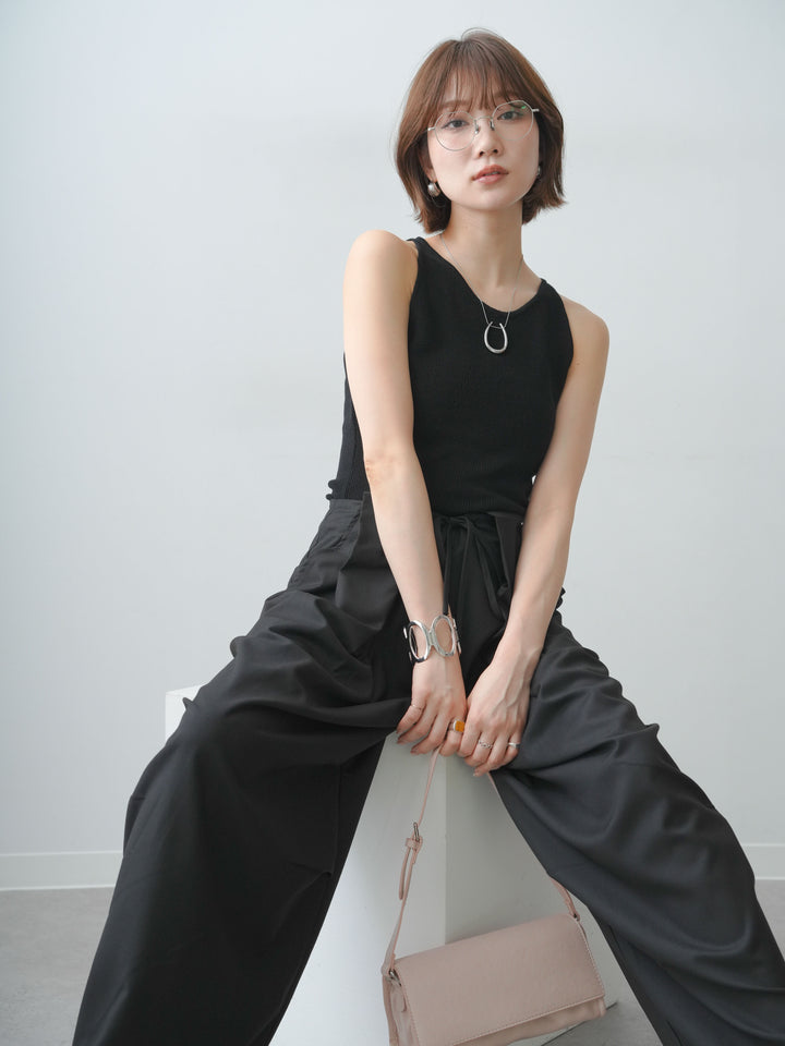 [SET]バックスリットニットタンクトップ+選べるアクセセット(2set)