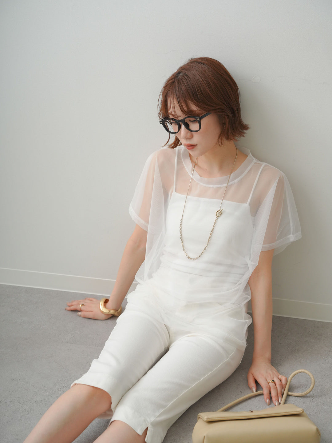 [SET]インナーキャミ付シアーオーバーTEE+インナーキャミ付シアーオーバーTEE(2set)