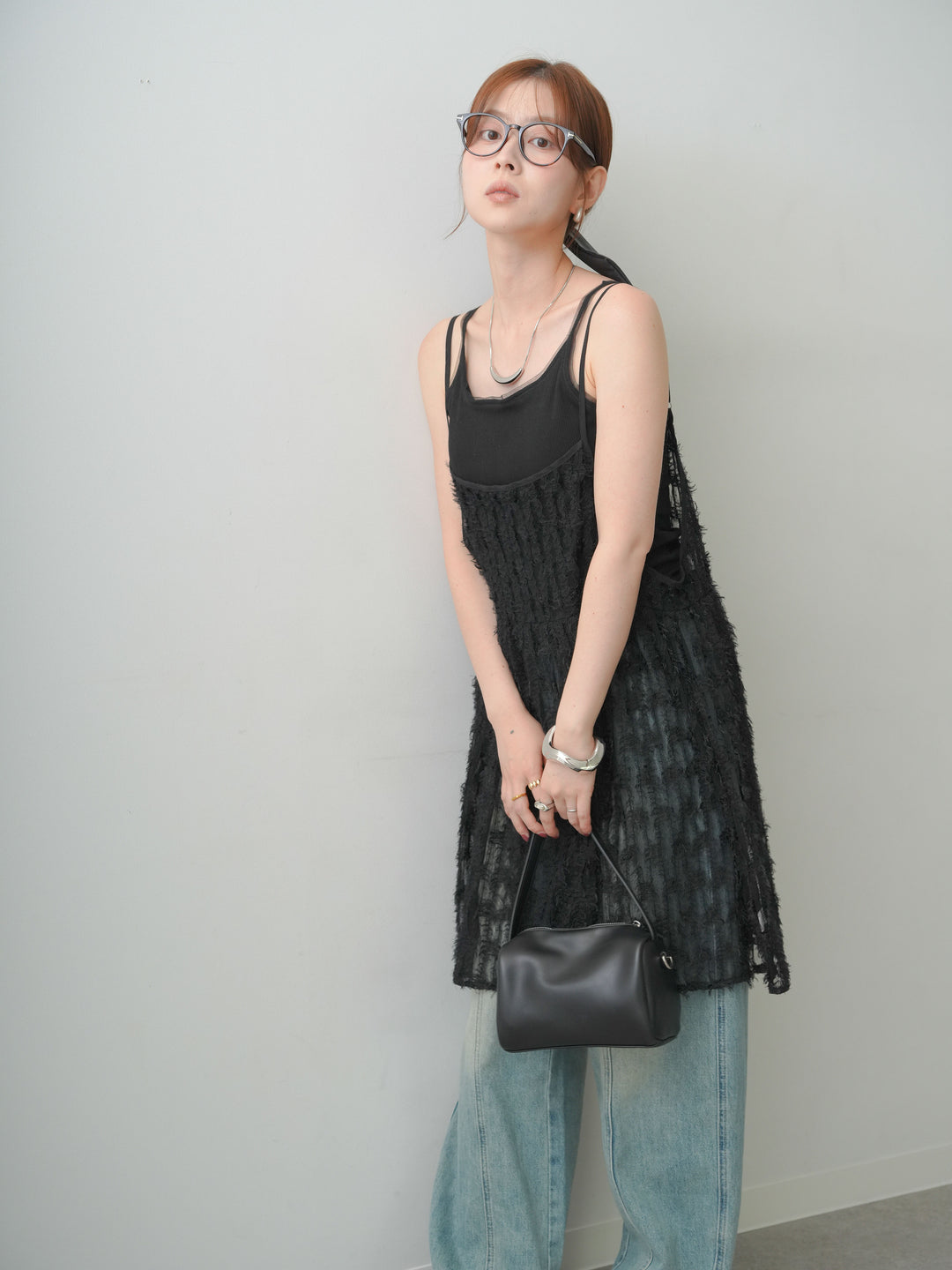 [予約]フェザージャガードキャミチュニック/black