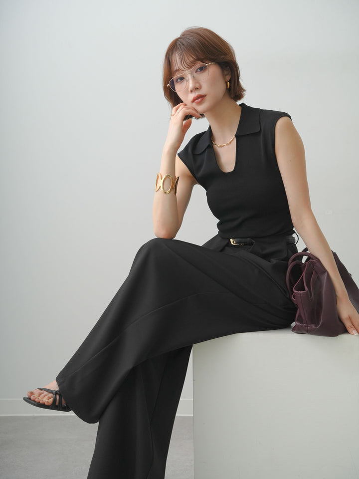 [SET]スキッパーフレンチニットトップス+選べるアクセセット(2set)