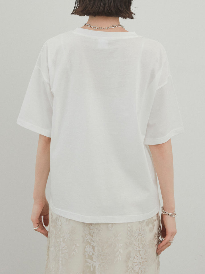 [予約]箔プリントドライタッチコットンTEE /オフ