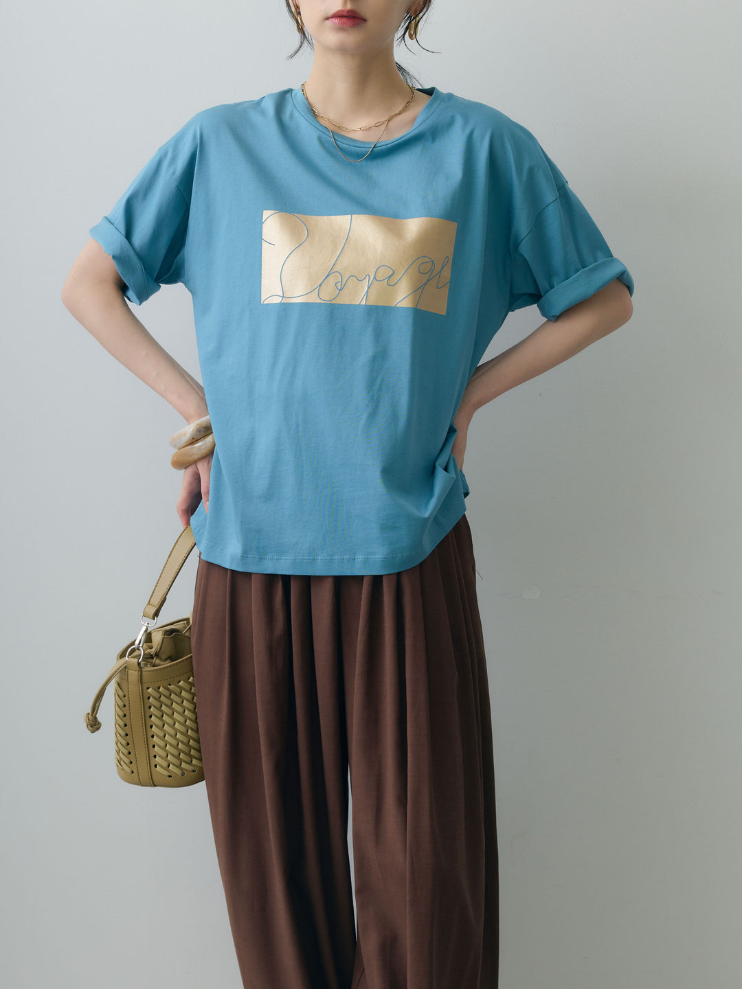 [SET]箔プリントボックスTEE+選べるアクセセット(2set)