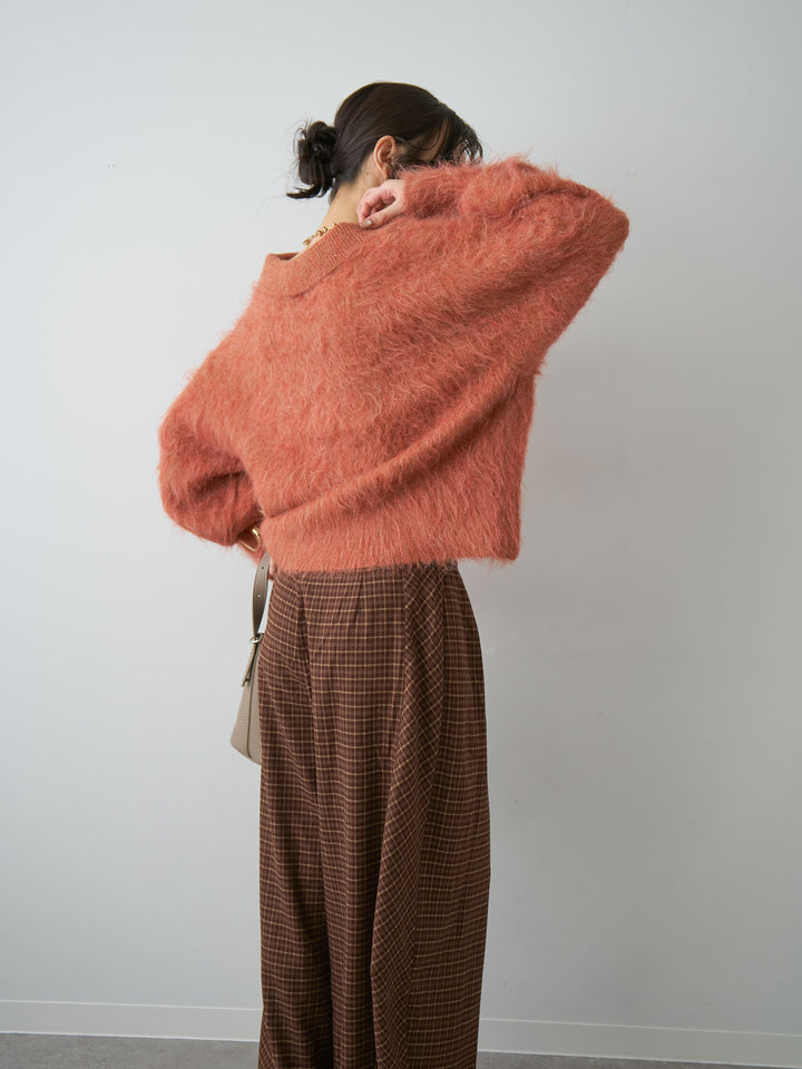 [予約]ヘンリーシャギーニットトップス/terracotta