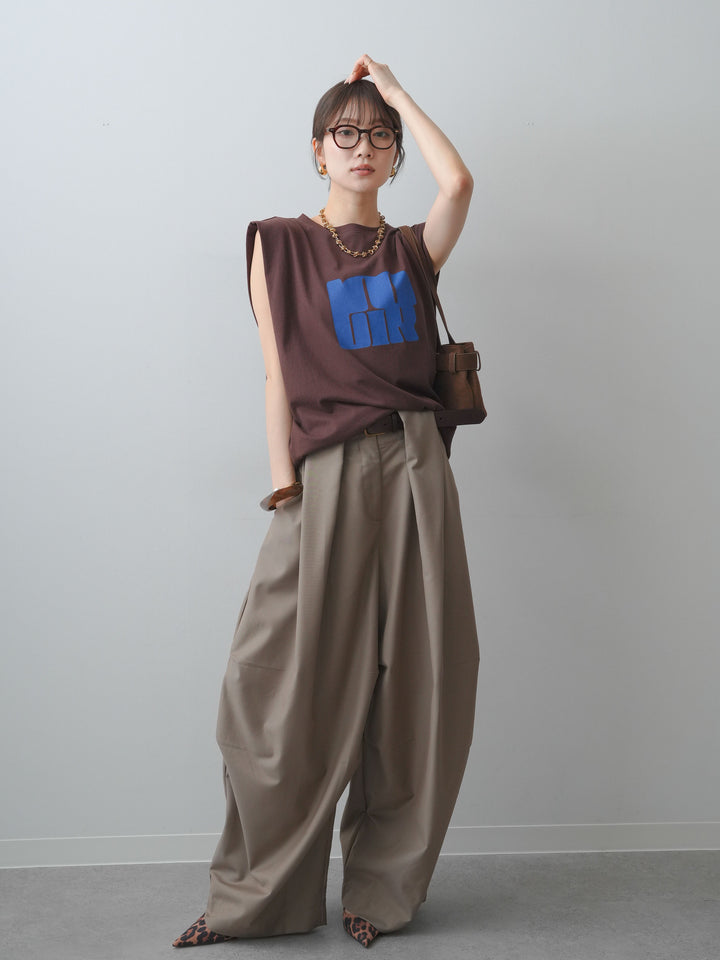[SET]ヴィンテージロゴドロストTEE+ショルダータックノースリーブオーバーTEE(2set)