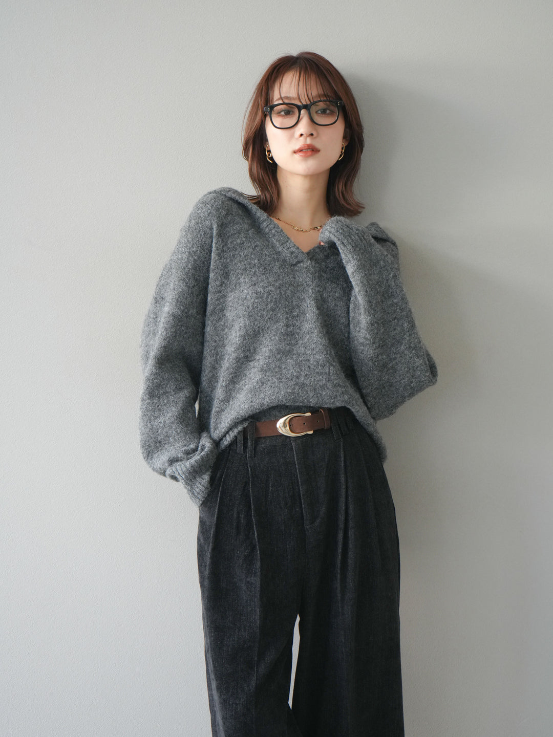 [SET]スキッパーニットプルオーバー+選べるアクセセット(2set)