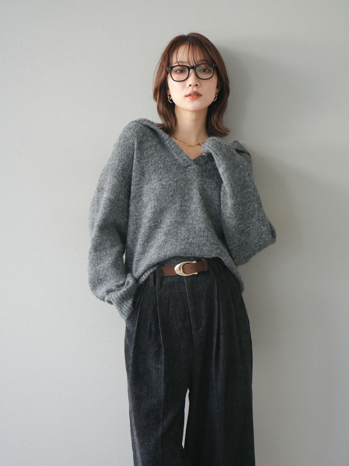 [SET]スキッパーニットプルオーバー+選べるアクセセット(2set)