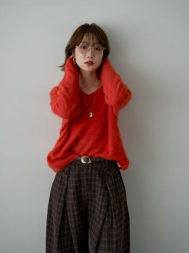 [SET]カシミア混フェザータッチVネックニットトップス+カシミア混フェザータッチVネックニットトップス(2set)