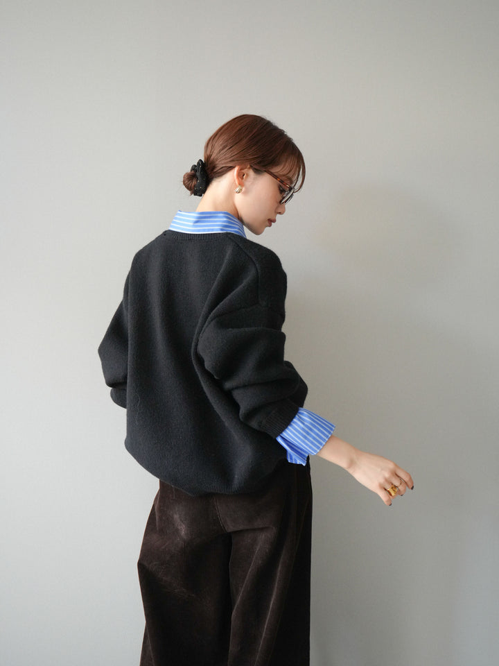 [予約]2WAY襟ニットプルオーバー/black