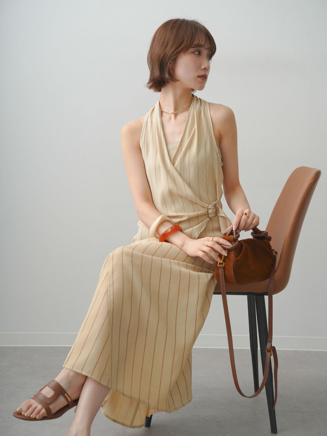 [SET]ストライプカシュクールジレ+ストライプカシュクールジレ(2set)