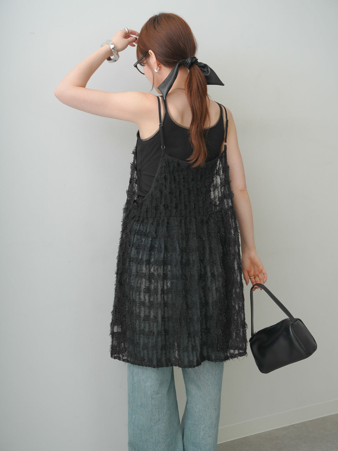 [予約]フェザージャガードキャミチュニック/black