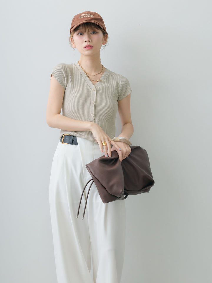 [SET]ネックレイヤードヘンリーVネックリブニットトップス+ネックレイヤードヘンリーVネックリブニットトップス(2set)