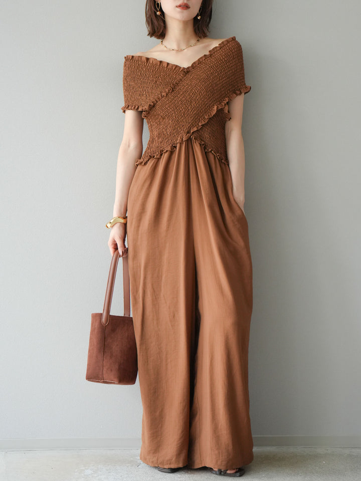 [SET]シャーリングクロスサロペット+シャーリングクロスサロペット(2set)