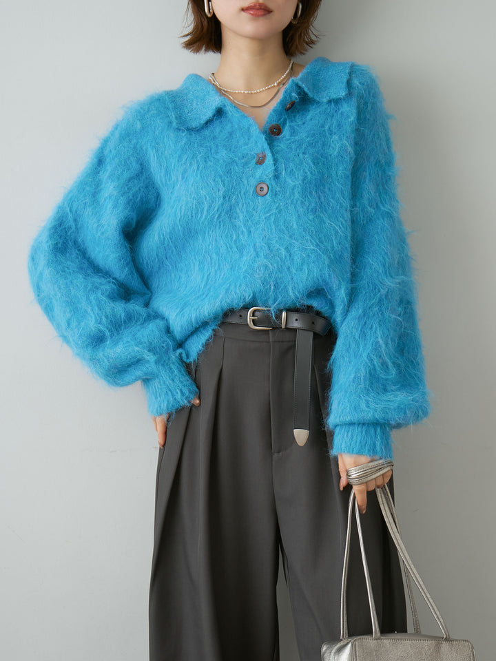 [SET]ヘンリーシャギーニットトップス+ヘンリーシャギーニットトップス(2set)