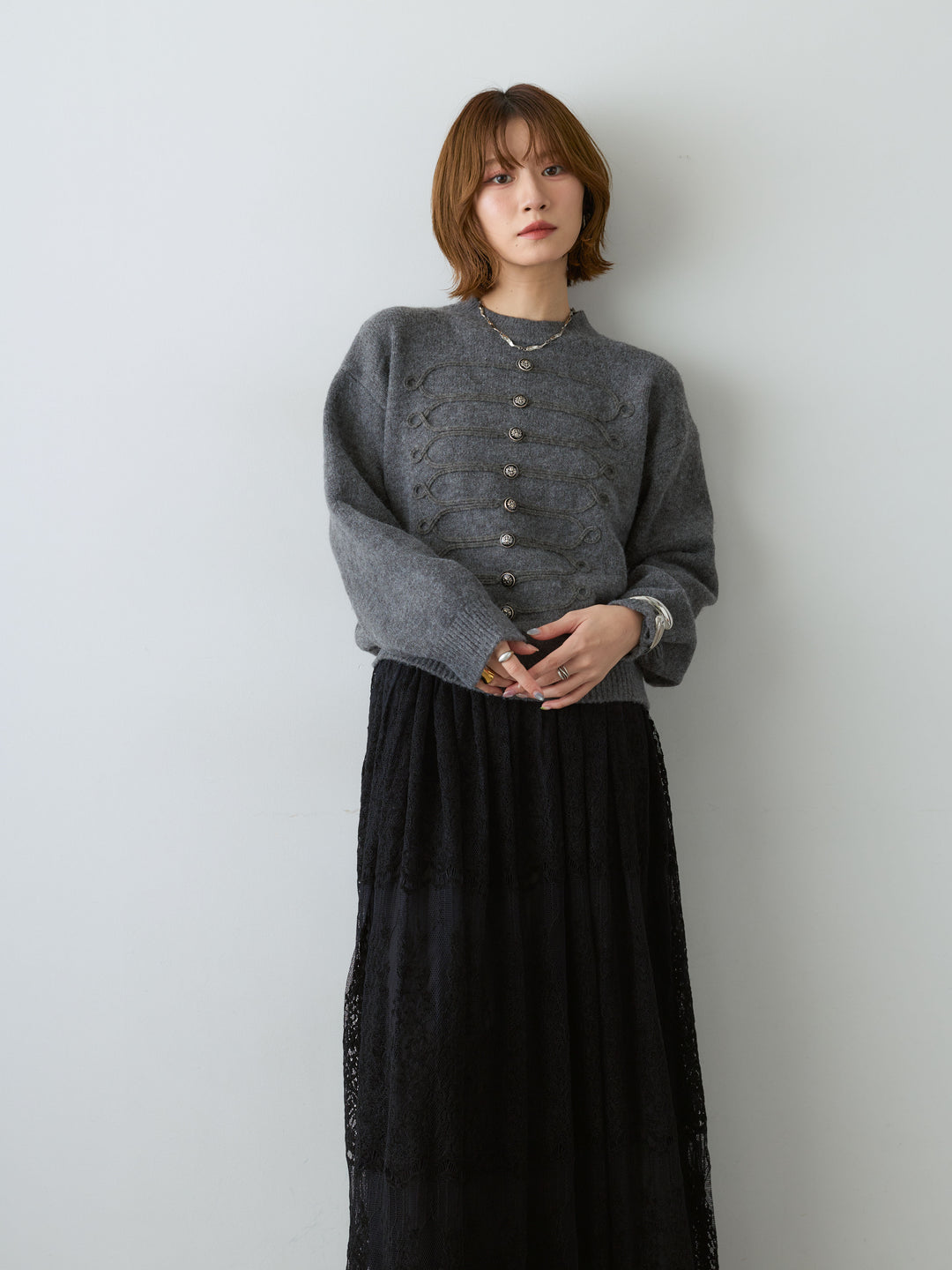 [予約]ナポレオンニットプルオーバー/darkgray