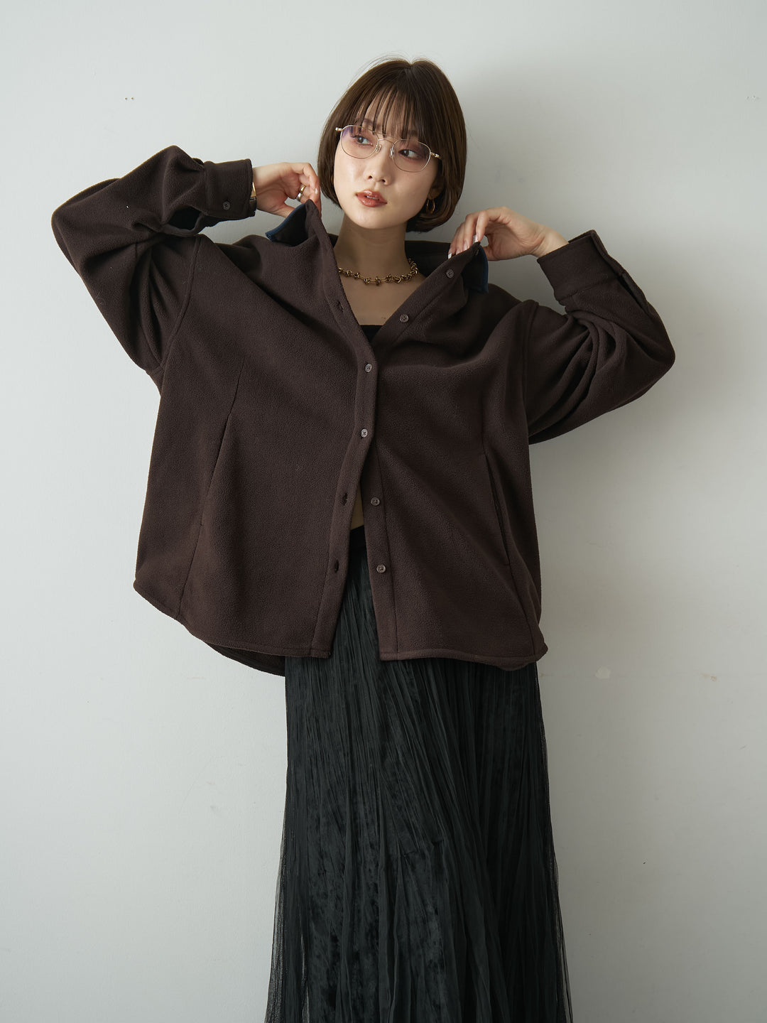 [SET]フリースパイピングシャツ+フリースパイピングシャツ(2set)