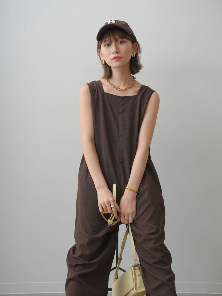 【套裝】垂褶波點連身褲 + 垂褶波點連身褲（兩件套）