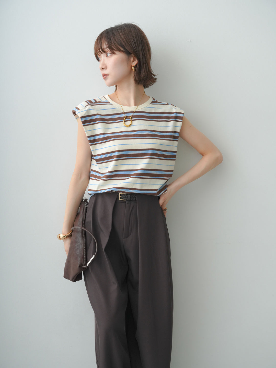 [SET]ショルダーパッドフレンチTEE+ショルダーパッドフレンチTEE(2set)