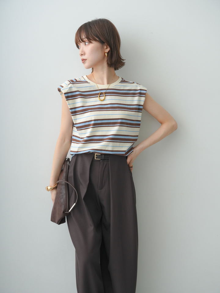 [SET]ショルダーパッドフレンチTEE+選べるアクセセット(2set)