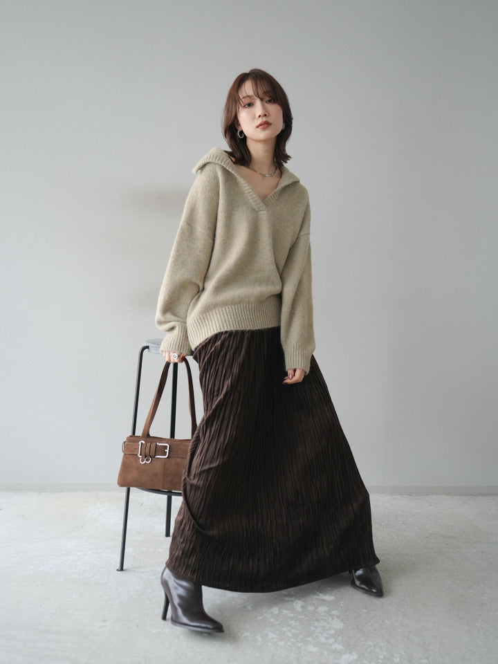 [SET]スキッパーニットプルオーバー+選べるアクセセット(2set)