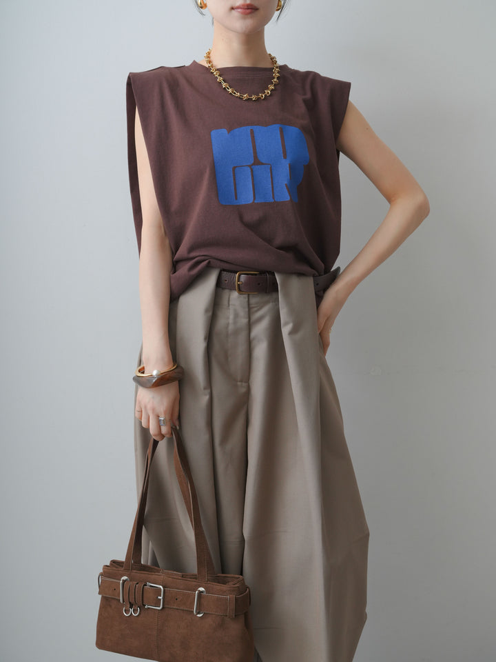 [SET]ヴィンテージロゴドロストTEE+ショルダータックノースリーブオーバーTEE(2set)