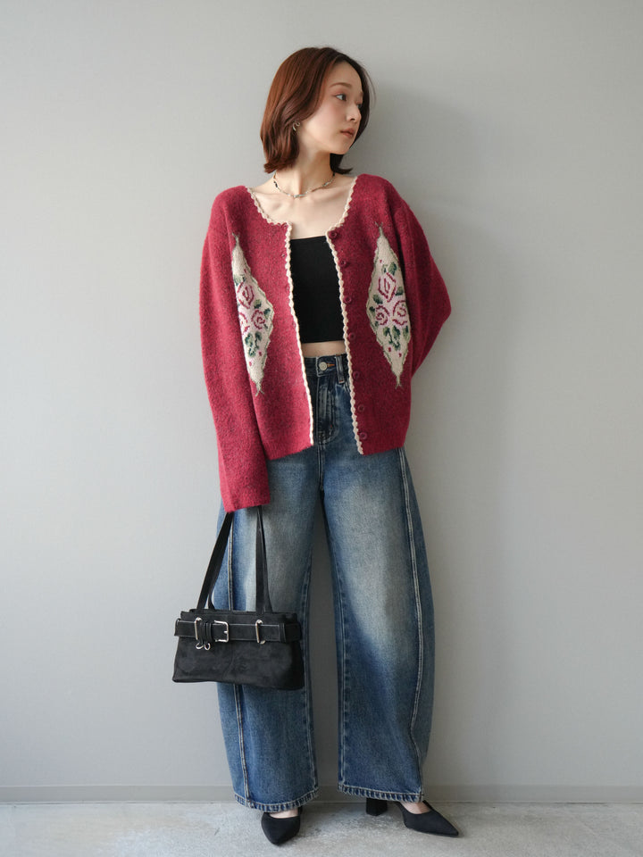 [予約]サイド切替カーブデニムパンツ/blue