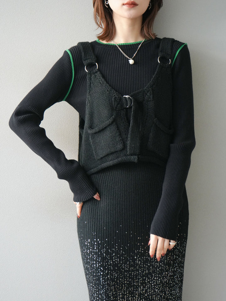 [予約]ニットビスチェ/black