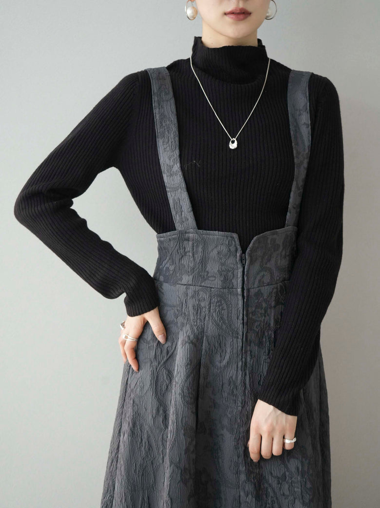 予約]オフネックリブニットトップス/ブラック – Lumier 