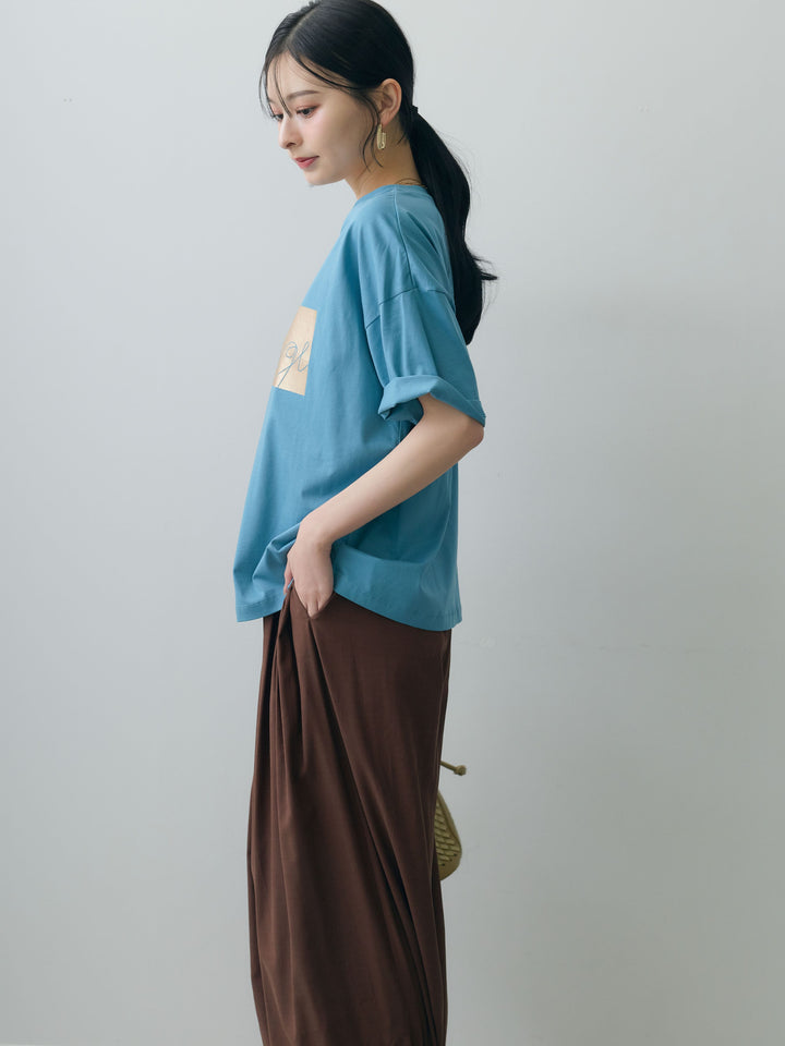 [SET]箔プリントボックスTEE+カフヘムタックコクーンパンツ(2set)