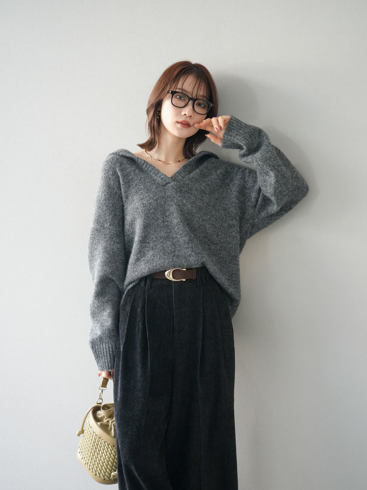 [SET]スキッパーニットプルオーバー+選べるアクセセット(2set)