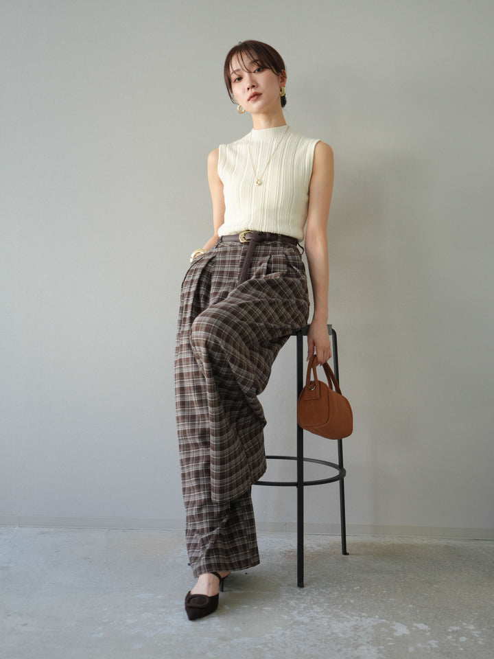 [予約]スリーブレスランダムリブニットトップス/アイボリー