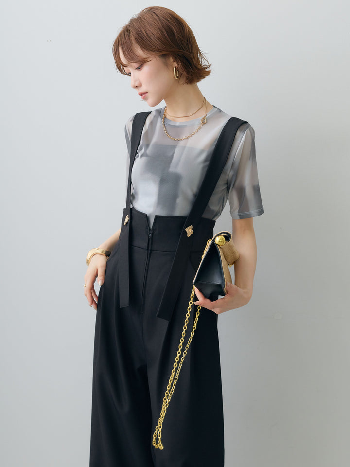 [SET]水彩アートシアーTシャツ+選べるアクセセット(2set)