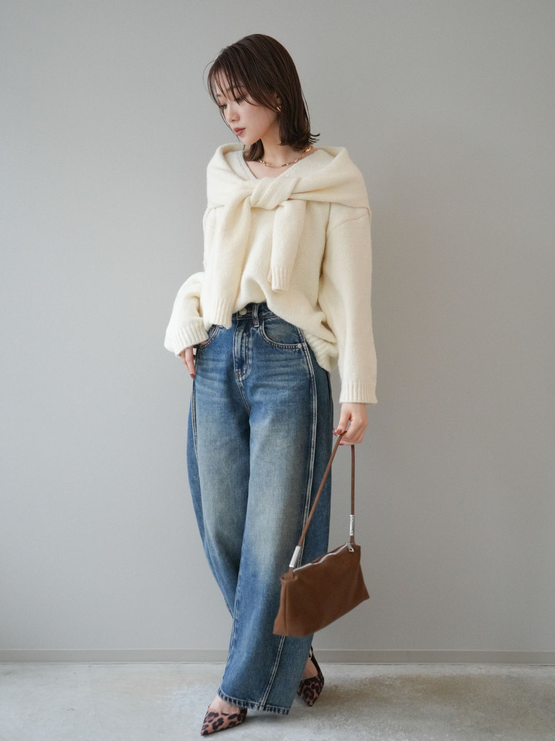 [予約]サイド切替カーブデニムパンツ/blue