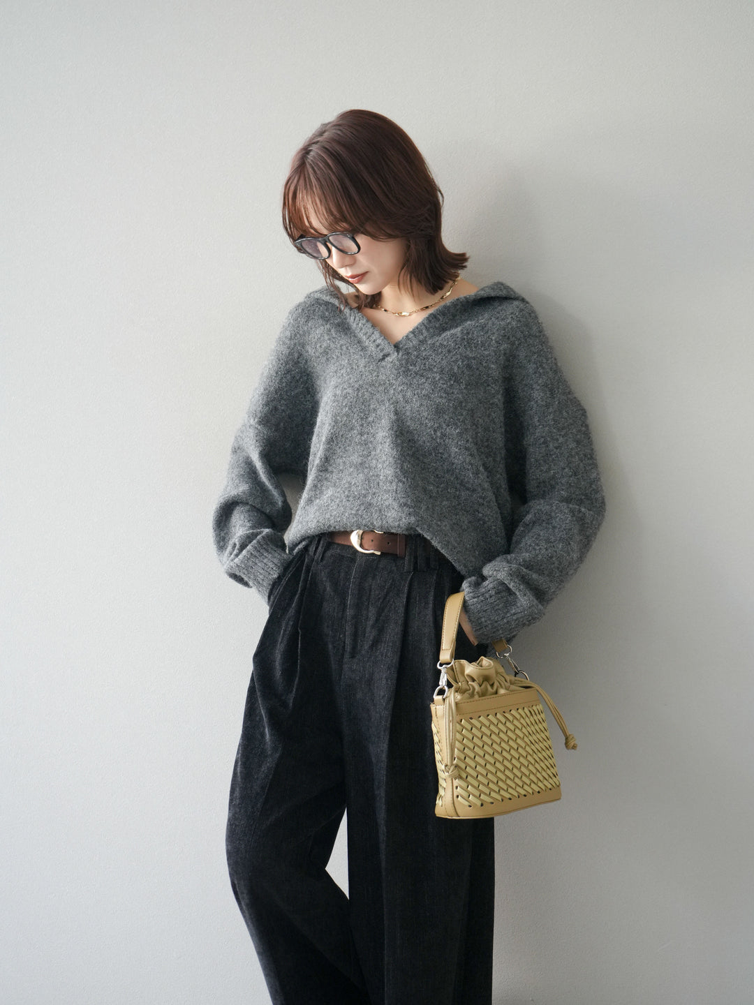 [SET]スキッパーニットプルオーバー+選べるアクセセット(2set)